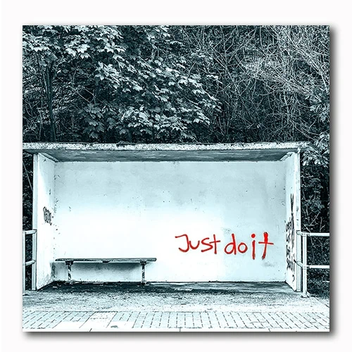 Just do it Graffiti Bushaltestelle