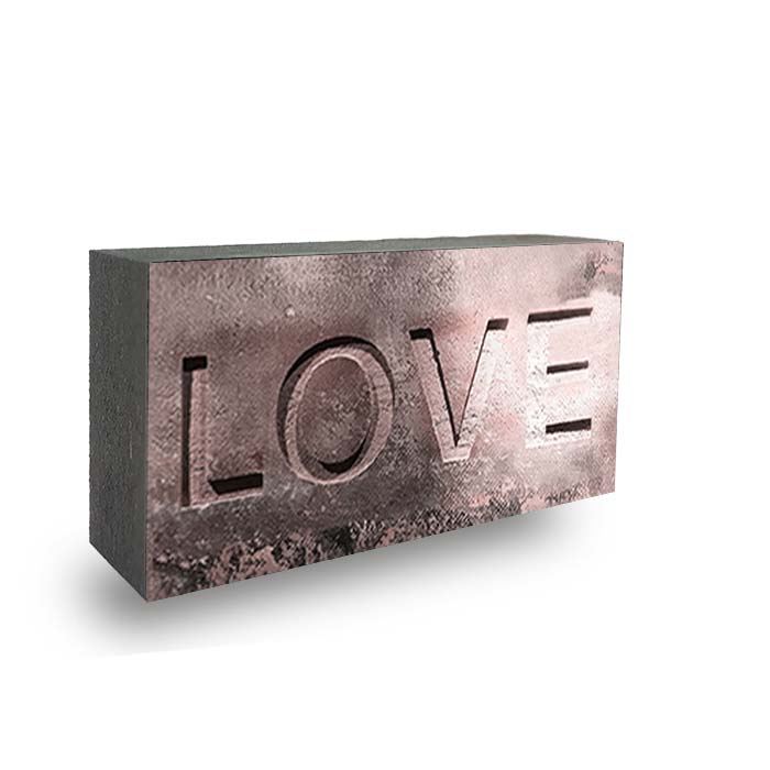 Love Stein Bild auf Holz