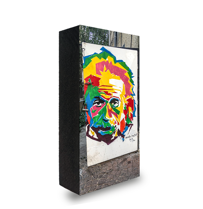 Einstein Bild auf Holz Atelier Klick Blick