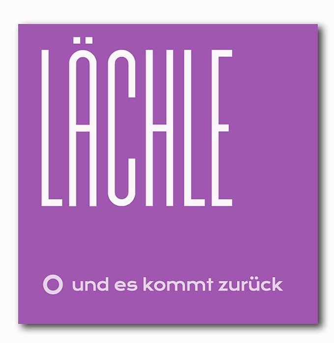 Lächle und es kommt zurück - Bild auf Holz