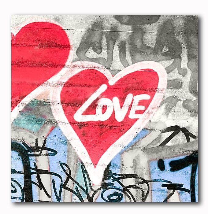 Love Graffitie mit Herz als Bild