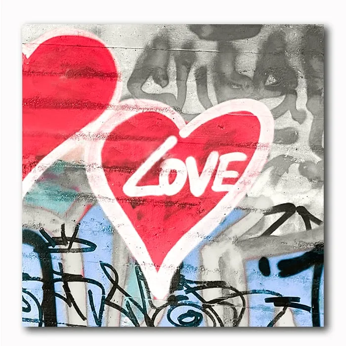 Love Graffitie mit Herz als Bild